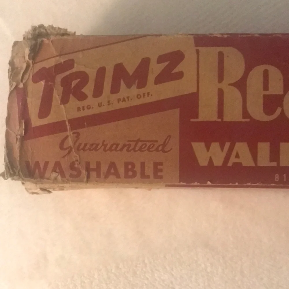 Vintage Trimz Wallpaper Blue Plaid with Cherries & White Flowers 2 Rolls